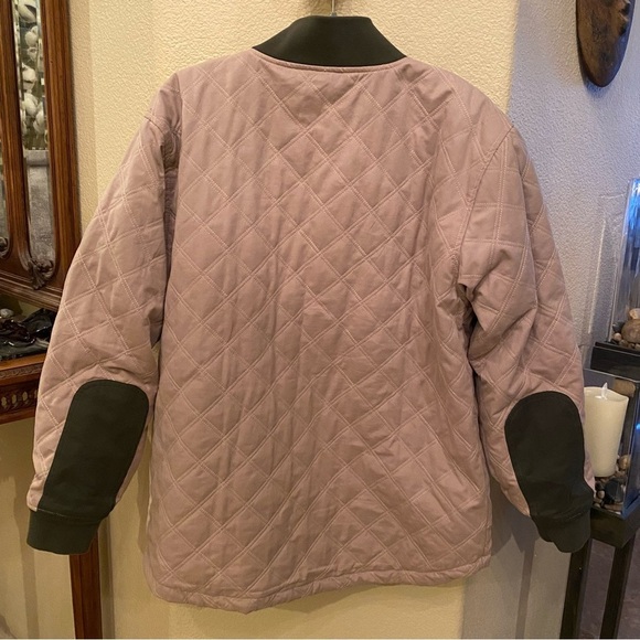 BYLT Men Beige Olive Hi-Li Reversible Quilted Bomber Zipped Jacket Size Large - Picture 3 of 8